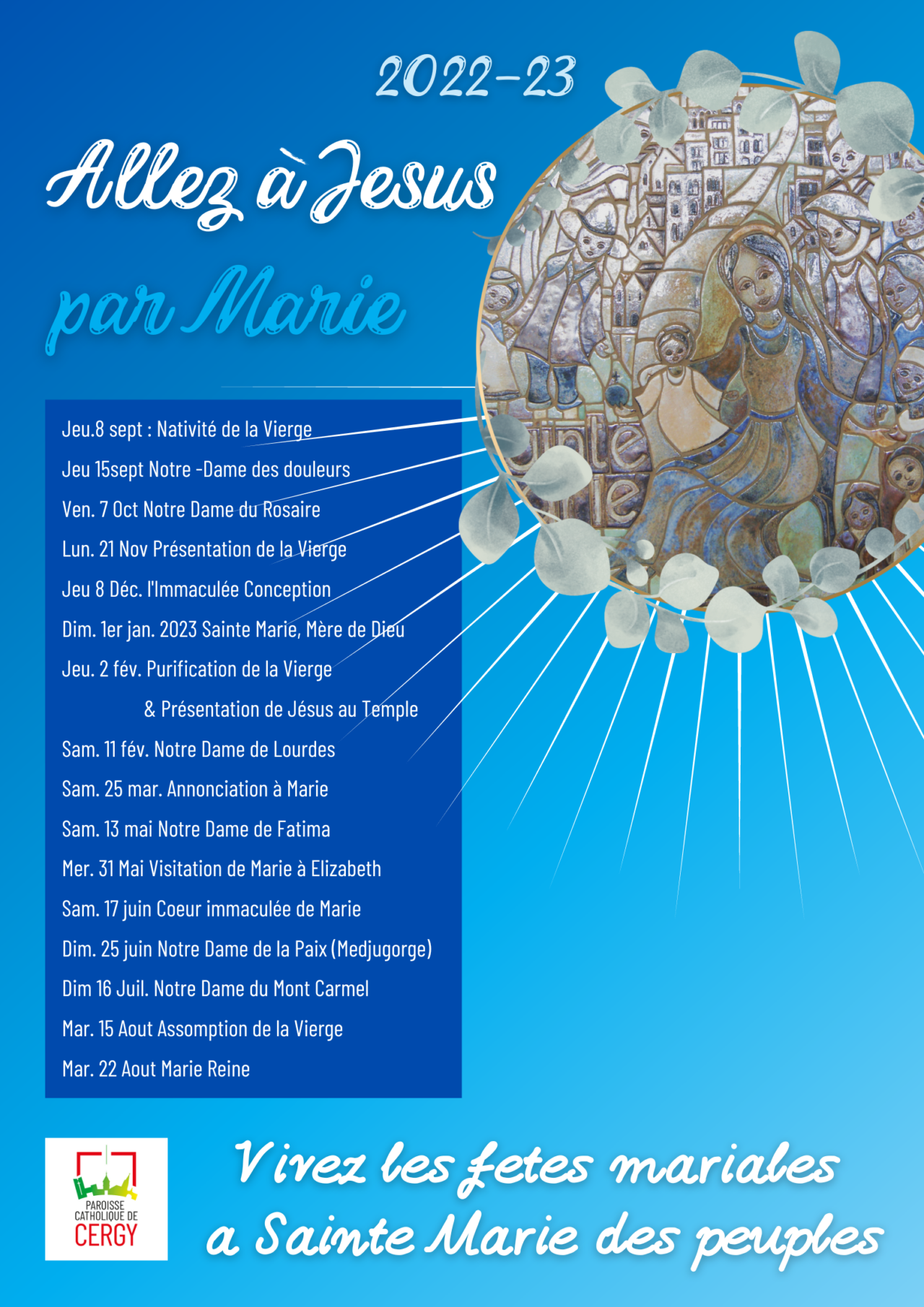 Fêter Marie... à Sainte Marie des peuples ! Paroisse catholique de Cergy